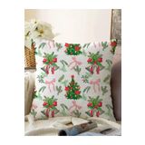 RealHomes Özel Tasarım Christmas Temalı Dijital Baskılı Dekoratif Raşel Örme Yastık Kırlent Kılıfı, Sonil-K10175-43x43cm