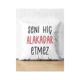 RealHomes Özel Tasarım Seni Hiç Alakadar Etmez Dijital Baskılı Dekoratif Süet Yastık Kırlent Kılıfı