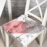 RealHomes P3151 Geometrik Mermer Desenli Dijital Baskılı Pofidik Sandalye Minderi