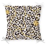 RealHomes P3190 Zebra Desenli Altın Detaylı Modern Pofidik Sandalye Minderi