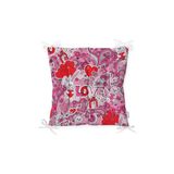 RealHomes P3219 Pembe Zeminli Love You Temalı Modern Pofidik Sandalye Minderi