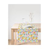 Realhomes Pastel Renkte Ananas Motifli Modern Süet Runner