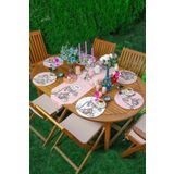 RealHomes Pembe Antika Retro Çevirmeli Telefon Tasarımlı 6+1 Supla Runner Seti