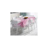 RealHomes Pembe Beyaz Mermer Desenli Dijital Baskılı Leke Tutmaz Masa Örtüsü-140x260 cm, Masa3133-140x260