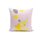 RealHomes Pembe Gri Zigzag Zeminle I Love Animal Çocuk Odası Yastık Kılıfı