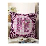 RealHomes Pembe Leopar Desenli Hope Tasarımlı Modern Raşel Örme Yastık Kırlent Kılıfı, Sonil-K10515-43x43cm