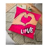 RealHomes Pembe Love Popart Tasarımlı Dijital Baskılı 70x70 cm Yer Minderi
