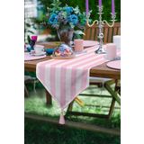 Realhomes Pembe Renklerin Uyumu Modern Tasarımlı Dekoratif Özel Tasarım Püsküllü Şönil Üçgen Runner