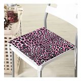 Realhomes Pembe Renkli Leopar Desenli Modern Fermuarlı Sandalye Minderi