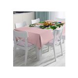 RealHomes Pembe Summer Filamingo Özel Tasarım Dijital Baskılı Masa Örtüsü, Masa-5505-140x140cm