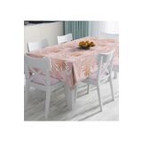 RealHomes Pembe Tropik Yaprak Motifli Özel Tasarım Dijital Baskılı Masa Örtüsü, Masa-5291-140x140cm