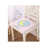 RealHomes Pembe Zemin Ay Desenli Baby Shower Özel Tasarımlı Çocuk Odası Fermuarlı Sandalye Minderi