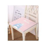 RealHomes Pembe Zemin Baby Shower Yazılı Ayıcık Desenli Dijital Baskılı Çocuk Odası Fermuarlı Sandalye Minderi