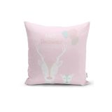 RealHomes Pembe Zeminli Desenli Çocuk Odası Yastık Kılıfı