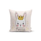 RealHomes Pembe Zeminli Little Princess Desenli Dijital Baskılı Yastık Kılıfı