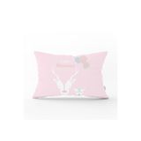 RealHomes Pembe Zeminli Unicorn Baby Shower Desenli Çocuk Odası Dikdörtgen Yastık Kılıfı
