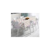 RealHomes Pembe Zigzag Desenli Altın Detaylı Modern Masa Örtüsü 40x220 cm, Masa3223-140x220