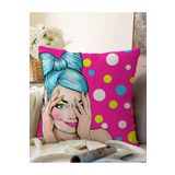 RealHomes Pop Art Dijital Baskılı Dekoratif Çift Taraflı Raşel Örme Yastık Kırlent Kılıfı, Sonil-K244-43x43cm