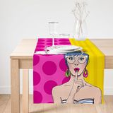 Realhomes Pop Art Dijital Baskılı Dekoratif Özel Tasarım Süet Runner