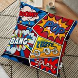 RealHomes Pop Art Karikatür Tasarımlı Dijital Baskılı Dekoratif 70x70 cm Yer Minderi
