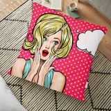 RealHomes Pop Art Resimli Dijital Baskılı Dekoratif 70x70 cm Yer Minderi