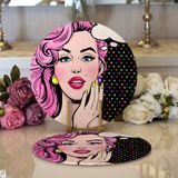 RealHomes Pop Art Retro Dijital Baskılı Modern 2 1 Yuvarlak Servis Altlığı Supla