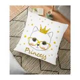 RealHomes Princess Kedi Motifli Modern Dijital Baskılı 70x70 cm Yer Minderi