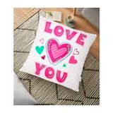 RealHomes Puanlı Love You Baskıılı Dijital Baskılı 70x70 cm Yer Minderi
