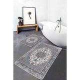 RealHomes Real Homes Antika Zeminde Hereke Motifli Osmanlı Desenli Avangarde Vintage 2'li Banyo & Mutfak Paspas Takımı