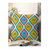 RealHomes Renkli Geometrik Motifli Özel Tasarım Raşel Örme Yastık Kırlent Kılıfı, Sonil-KRyl245-43x43cm