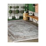 RealHomes Renkli Zemin Kilim Motifli Hereke Desenli Avangarde Eskitme Motifli Salon Kaymaz Taban Saçaklı Halı HaliDik-Deluxe-11063, 100 x 100