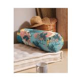 RealHomes Renkli Zeminde Palmiye Desenli Dijital Baskılı Iç Dolgulu Yumuşak Silindir Form Yastık Kırlent