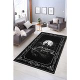 Realhomes Retro Araba Motifli Yıkanabilir Kaymaz Taban Dekoratif Salon Halısı