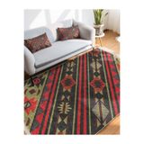 RealHomes Retro Zeminde Etnik Motifli Etnik Motifler Vintage Oturma Odasıkaymaz Taban Saçaklı Halı HaliDik-Deluxe-12081, 60 x 120