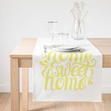 Realhomes Sarı Home Sweet Home Dekoratif Süet Runner