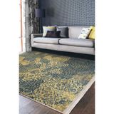 RealHomes Sarı Zemin Eskitme Motifli Geometrik Desenli Eskitme Motif Geometrik Salon Yatak Odası Saçaklı Halı HaliDik-Deluxe-11372, 80 x 150
