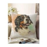RealHomes Sevimli Köpek Desenli Dijital Baskılı Modern Çift Taraflı Raşel Örme Yastık Kırlent Kılıfı, Sonil-K5686-43x43cm