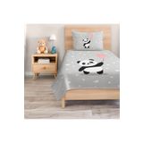 Realhomes Sevimli Panda Desenli Tek Kişilik Çocuk ve Genç Odası Pike Takımı Yatak Örtüsü