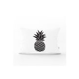 RealHomes Siyah Beyaz Ananas Baskılı Dekoratif Dikdörtgen Yastık Kırlent Kılıfı