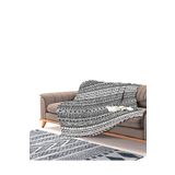 Realhomes Siyah Beyaz Dekoratif African Motifli Modern Özel Tasarım Püsküllü Şönil Üçgen Runner
