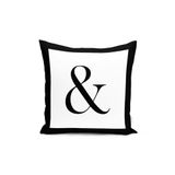RealHomes Siyah Beyaz & Sembollü Özel Tasarım Dijital Baskılı Yastık Kırlent Kılıfı