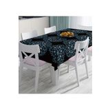 RealHomes Siyah Zeminde Mavi Boncuklu Mandala Dijital Baskılı Masa Örtüsü, Masa-5130-90x90cm