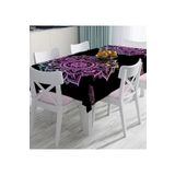 RealHomes Siyah Zeminde Pembe Mavi Mandala Desenli Özel Tasarım Dijital Baskılı Masa Örtüsü, Rh-Masa-5136siyah-140x260