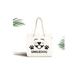 RealHomes Smiledog Motifli Dijital Baskılı Modern Fermuarlı Plaj Çantası, Canta-5671