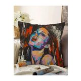 RealHomes Sulu Boya Fashion Women Çift Taraflı Dijital Baskılı Raşel Örme Yastık Kılıfı, Sonil-K5080-43x43cm