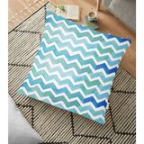 RealHomes Sulu Boyalı Zigzag Desenli Dijital Baskılı 70x70 cm Yer Minderi