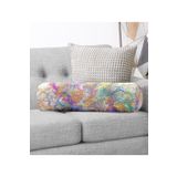 RealHomes Suluboya Desenli Dijital Baskılı Modern Iç Dolgulu - Fermuarlı Süet Silindir Rulo Yastık Kırlent