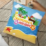 RealHomes Summer Holiday Tasarımlı Dijital Baskılı Dekoratif 70x70 cm Yer Minderi