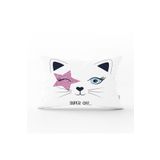 RealHomes Super Cat Motifli Modern Dijital Baskılı Dikdörtgen Yastık Kılıfı