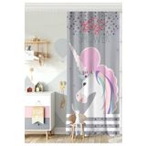 RealHomes Tek Kanat Baby Shower Unicorn At Tasarımlı Çocuk Odası Fon Perde, Rh-CPerdeTek-4356g-140x260